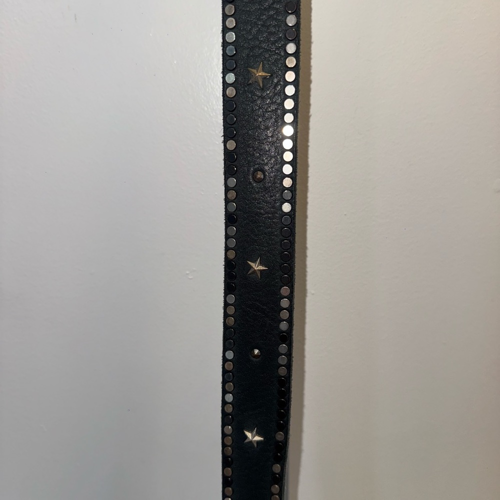 Zadig & Voltaire Black Leather Belt with Star Accents - Picture 2 of 5